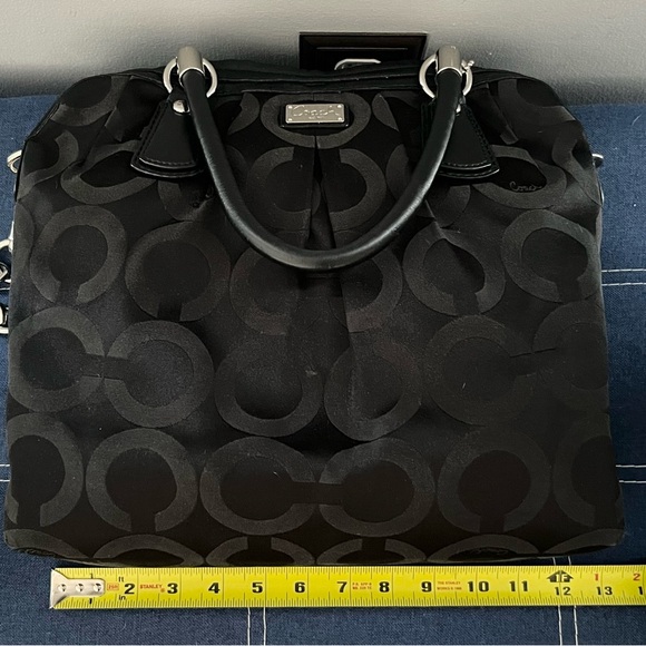 Coach Shoulder / Satchel Bag with handles Black Canvas Leather  - Modern C Logo - Picture 10 of 15